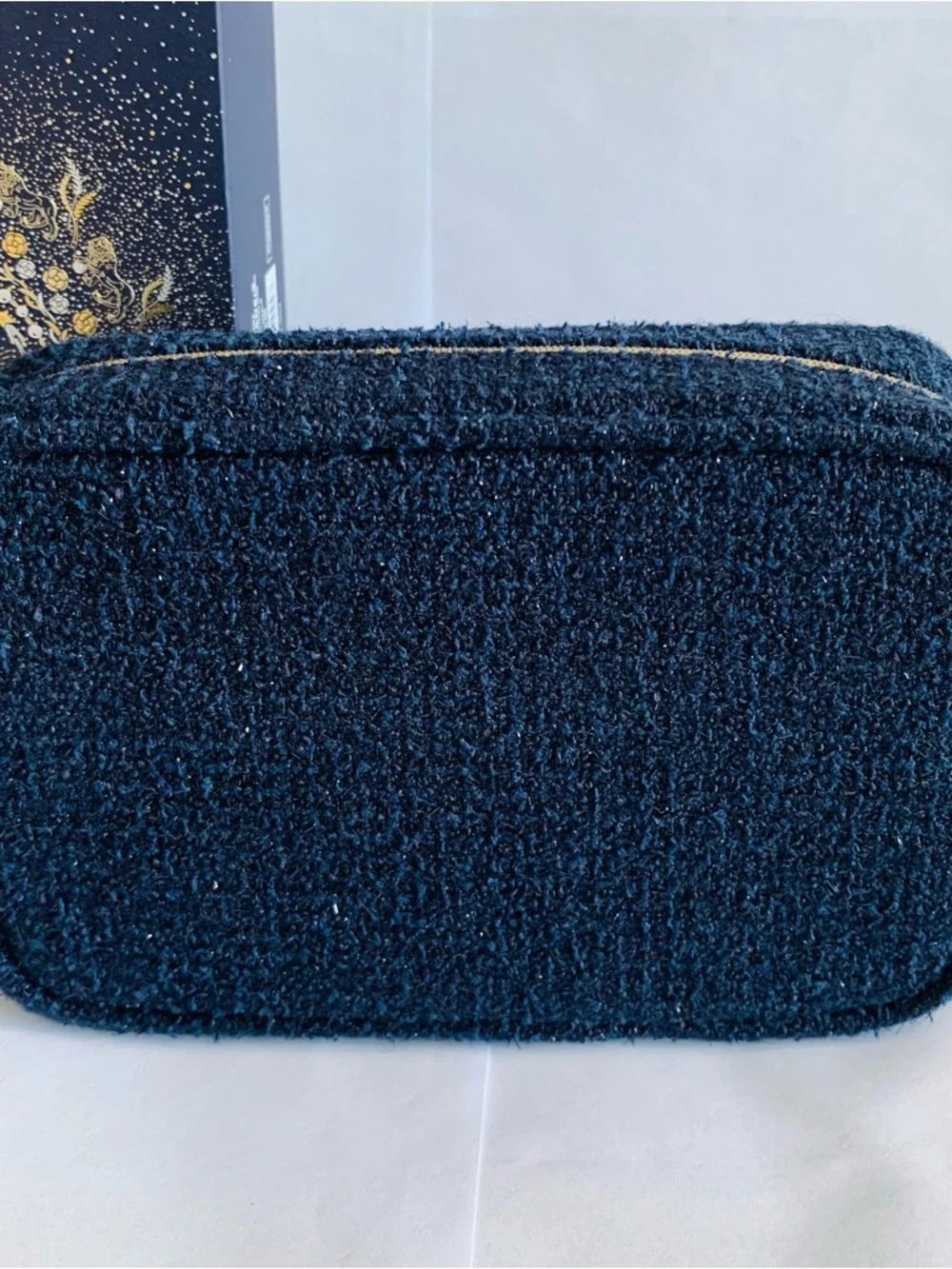 CHANEL Beauté 2025 Holiday Blue Tweed Cosmetic Pouch NIB New in Box